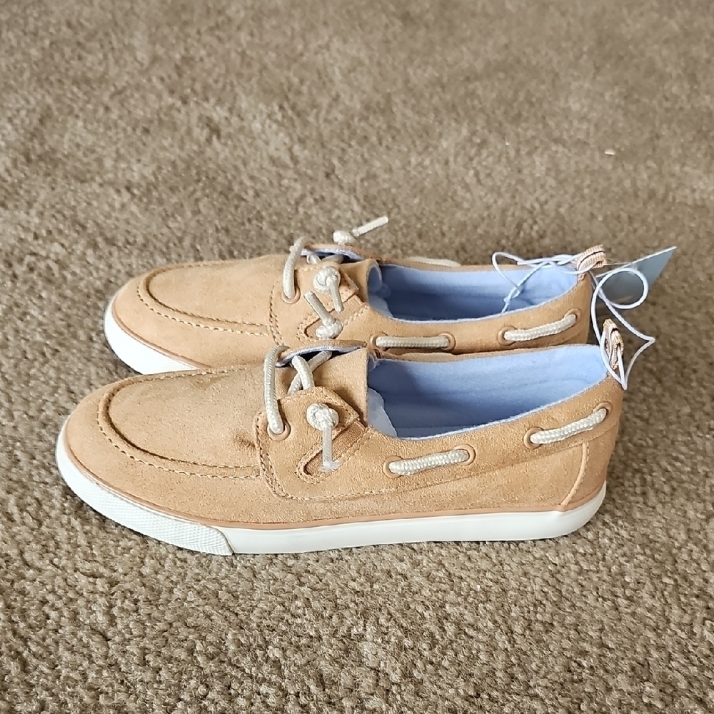 Cat & Jack Tan Reece Boat Shoes Size 2